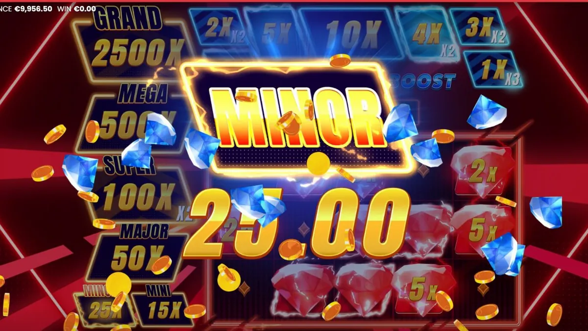 Giao diện trò chơi slot Triple Cash Boost với phong cách neon rực rỡ