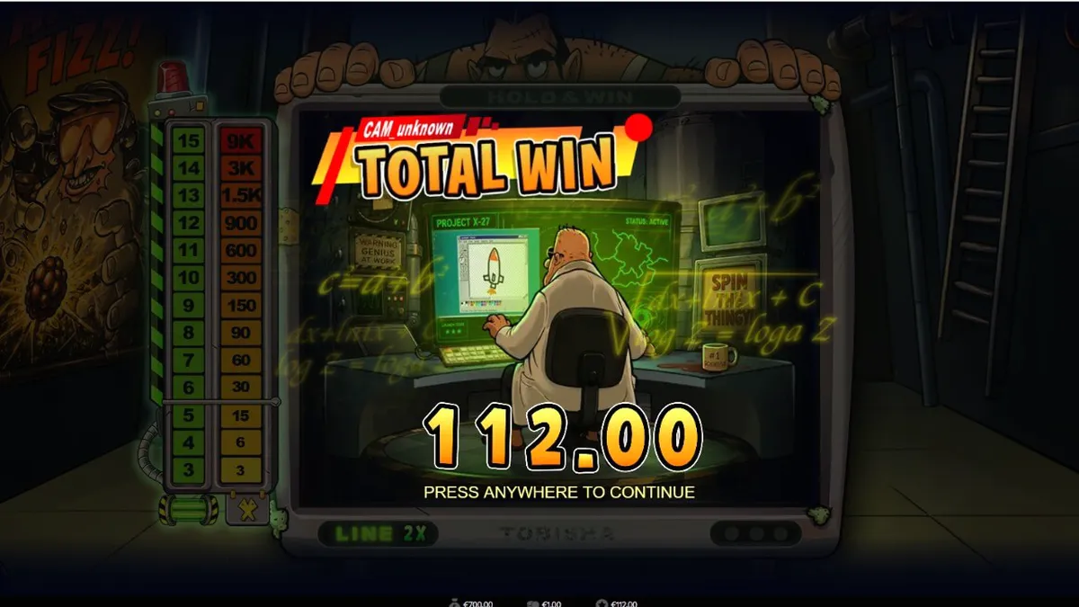 Giao diện trò chơi slot Enriched với phong cách hạt nhân retro-futuristic