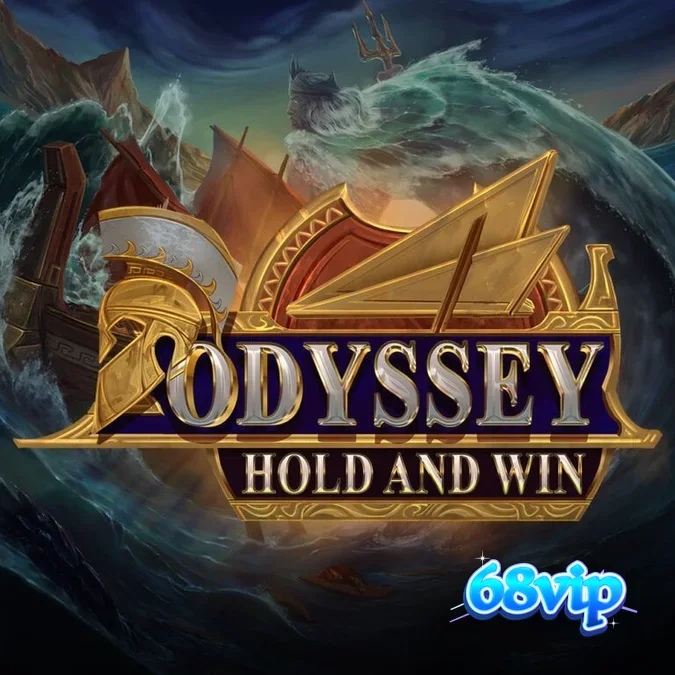 Giao diện trò chơi Odyssey Hold and Win với lưới 4x4 và chủ đề biển cả Hy Lạp