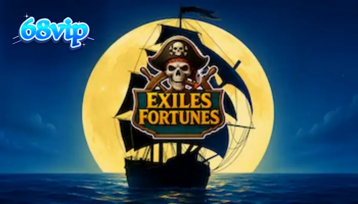 Giao diện trò chơi slot Exiles Fortunes với các biểu tượng cướp biển